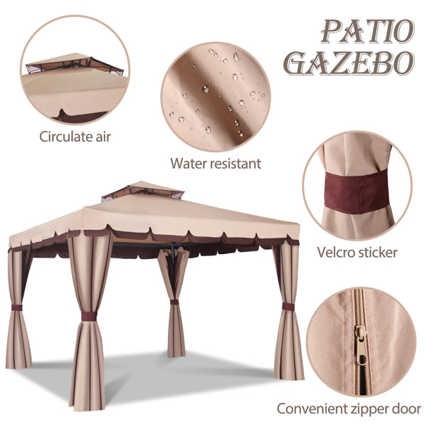 COVERONICS Outdoor Aluminum Patio Gazebo, Heavy Duty & Vented Gazebo